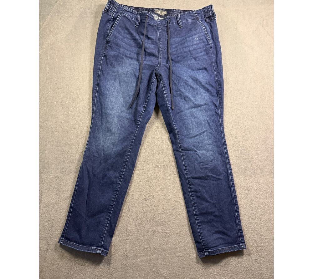 Torrid 2R Women's Size 2 Plus Medium Wash Elastic Drawstring Denim Jogger Pants